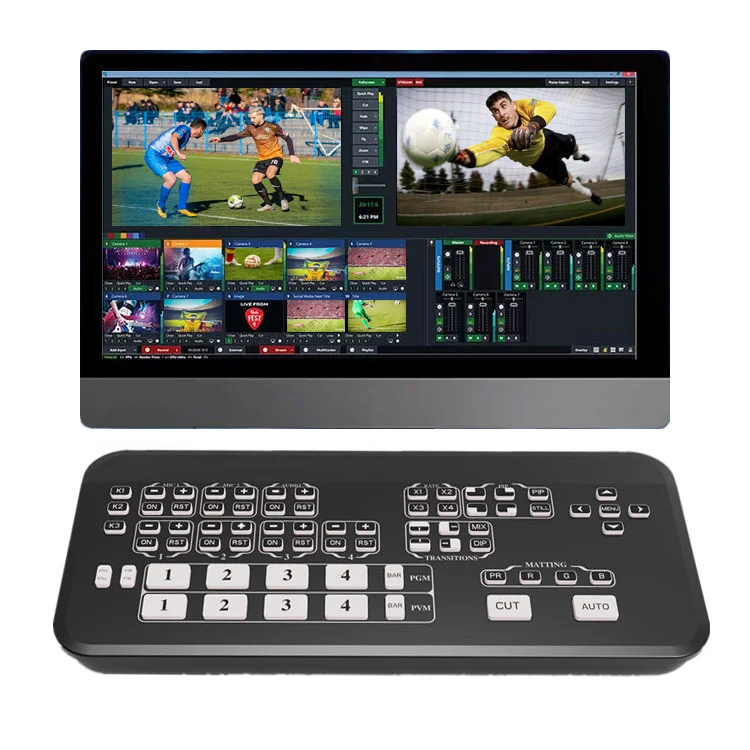 Mixer Mini Multi-Format Video Mixer Switcher 4 HDMI Inputs with USB 3.0  Live Streaming Video Switcher