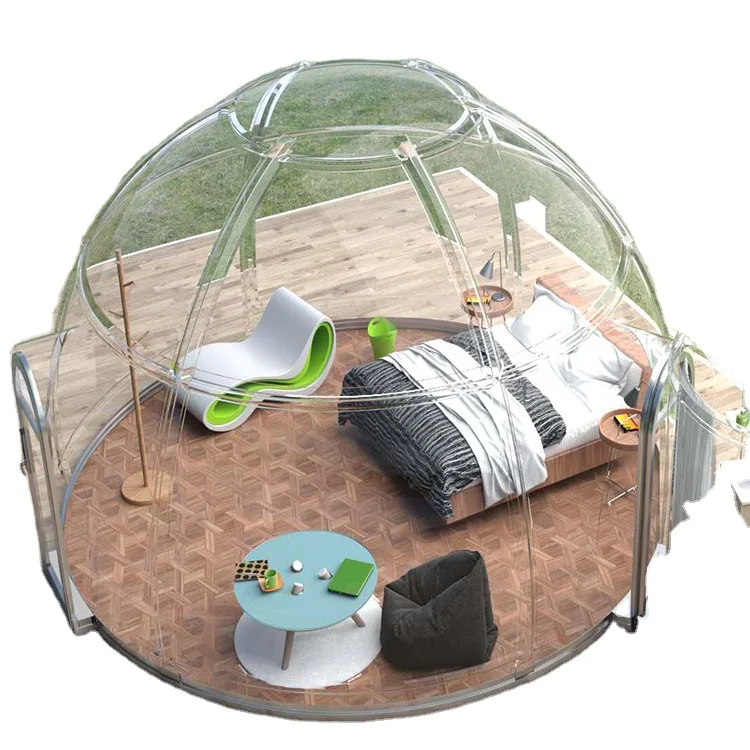 4 Diameter Outdoor Restaurant Transparent Polycarbonate Clear Igloo Glass Geodesic Star Tent  Garden Camping Tent For Sale