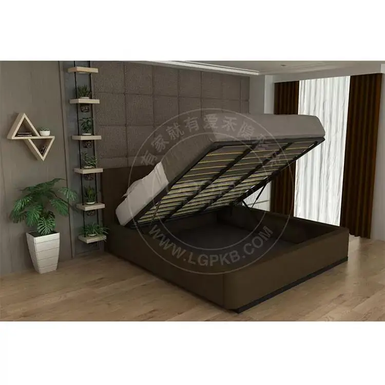 2023  New China manufacturer Simple Style Wooden Deluxe King-size Murphy  Slatted  Bed Accessories