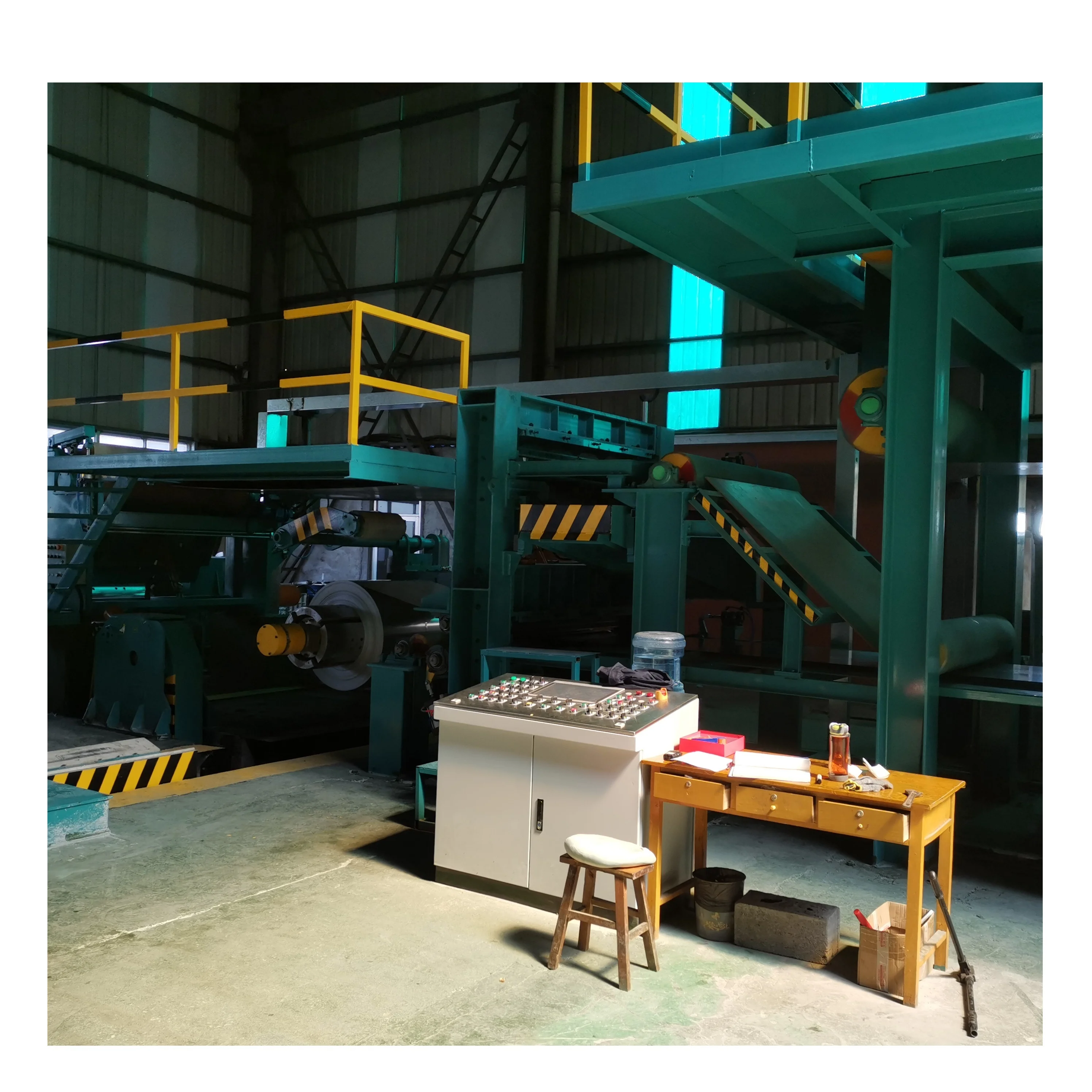High efficiency coil coating line with double surface coater for galvanized steel