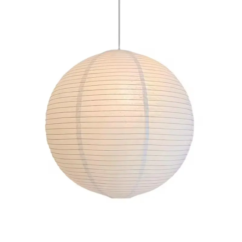 Wabi-sabi round pendant light handmade paper art spherical rice paper lamp Bedroom restaurant homestay lamp
