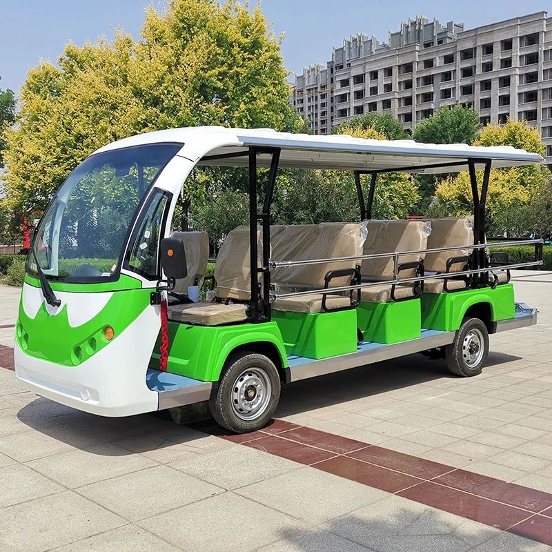 Открытый стиль маленький зеленый Электрический туристический автобус роскошный Тур автомобиль 30 км/ч