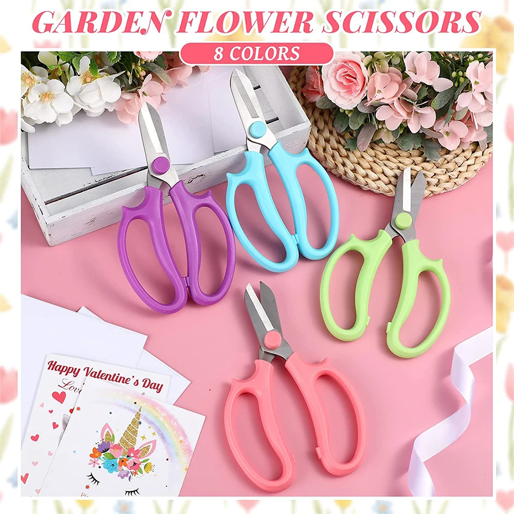Garden Scissors Floral Shears with Comfortable Handle Stainless Steel Garden Pruning Shears for Flower Arrangement
