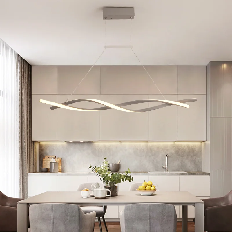 Modern Matte Black White Hanging led Chandelier For Dining Room Kitchen Room Home Deco AC80-265V Chandeliers Fixture Free Mail
