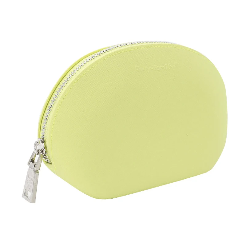 Custom logo private label Portable semi round Waterproof rubber Toiletry Wash Bag Shell Silicone Cosmetics Makeup Bags