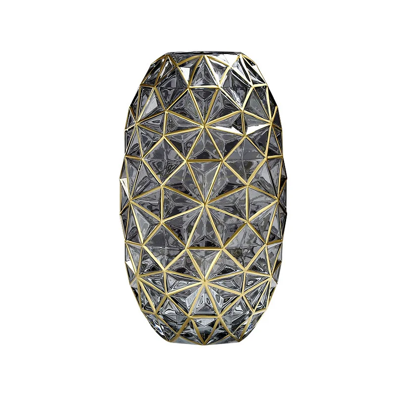 Nordic ins style creative geometric glass flower vase living room decoration soft decorative accessories decor