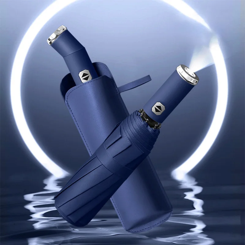 wholesale paraguas printing advertising logo sunscreen sunshade custom automatic folding umbrella led