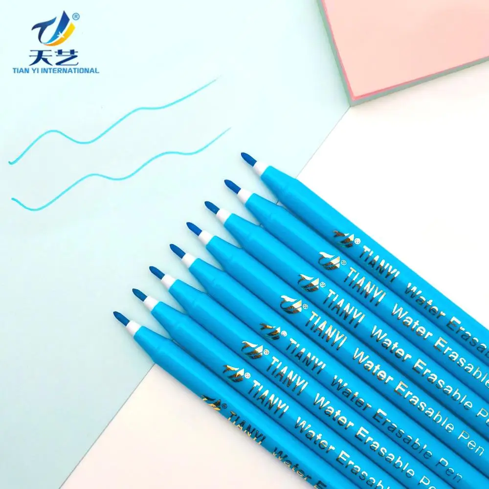 Air Erasable Fabric Marking Pen Disappearing Ink Makring Pen 6 Assorted Colors Fabric Marker Water Soluble Ink Pen for Embroider