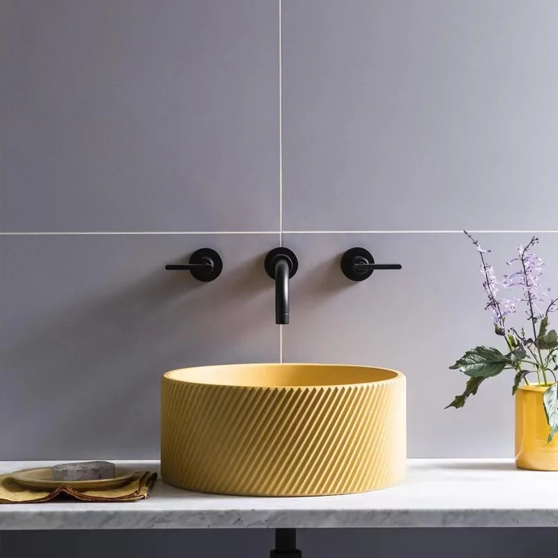 Hot Selling Color Design Solid Surface Countertop Sink Artificial Stone Sink Wash Basin