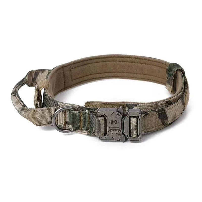 Heavy Duty Strong Nylon Adjustable Designer Tactical Wide Dog Collar With Metal Buckle
