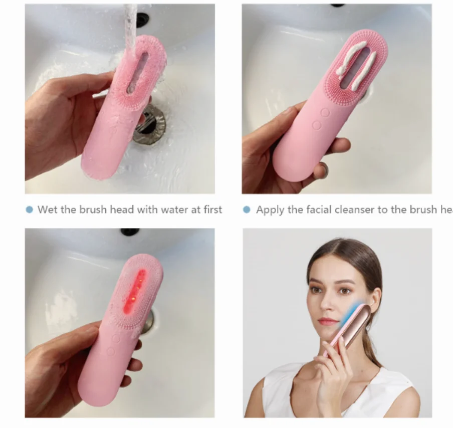 Sonic Vibrating Silicone Facial Cleansing Brush Waterproof Exfoliating Face Brush for Beauty for UK & US Plugs