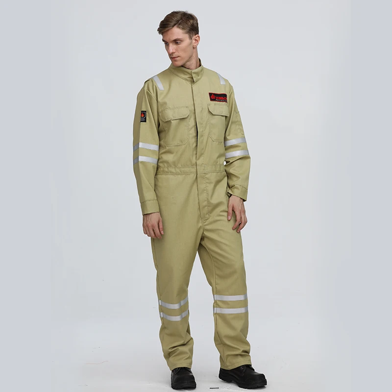 Eco-Friendly Reflective FR Coveralls Anti-Static Fireproof Work Clothing for Mining Breathable Heat Resistant Aramid