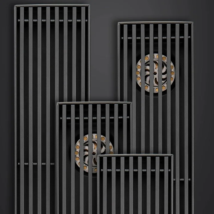 Wholesale china wholesale linear drain shower black stainless steel floor drain linear drain with Water diversion line