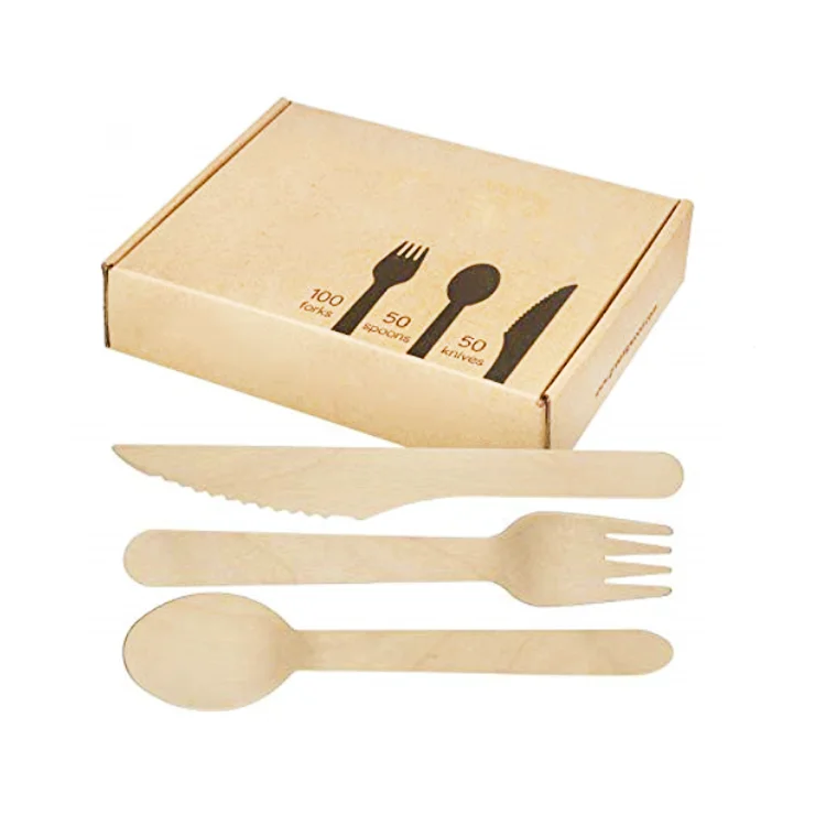 Eco- Friendly Biodegradable Disposable Cutlery Natural Wooden Fork