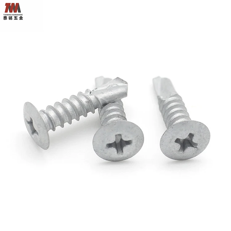 cross Round Head Drilling Screws Cut Off Slotted Self Tapping Drill Tail Screws Flat head screw