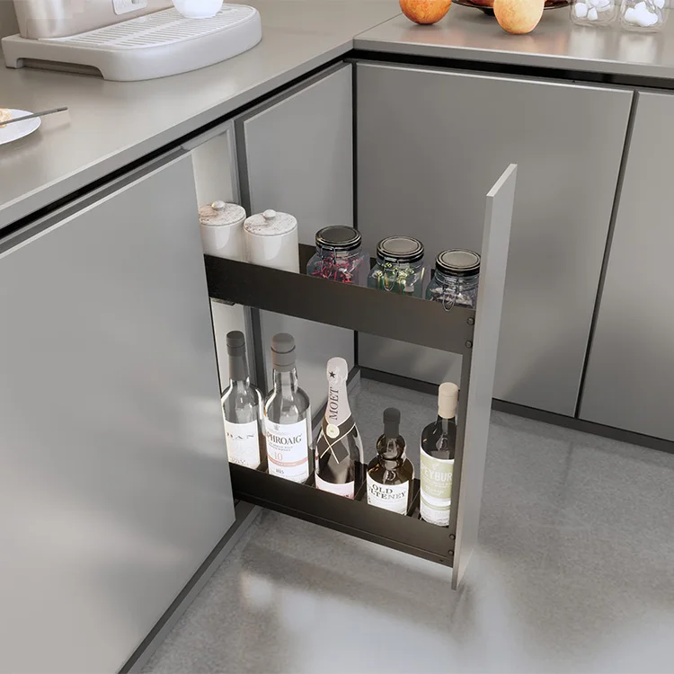 Kitchen pull out basket under sliding cabinet basket organizer slide side pull out metal plate basket