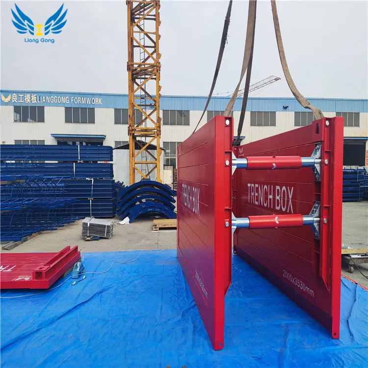 China Customized Ditch Equipment Steel Double Wall Trench Box Trench Shoring Shield formwork For Construction