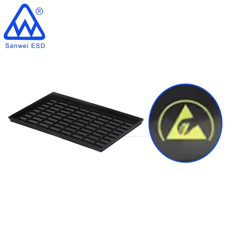 Пластиковый черный электронный лоток для хранения 3w-9805128 ESD