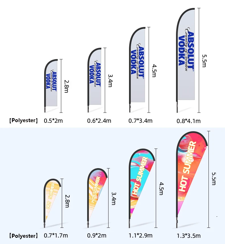 flying banner promotion custom printed advertising flag  knife type teardrop flag bow beach flag with base