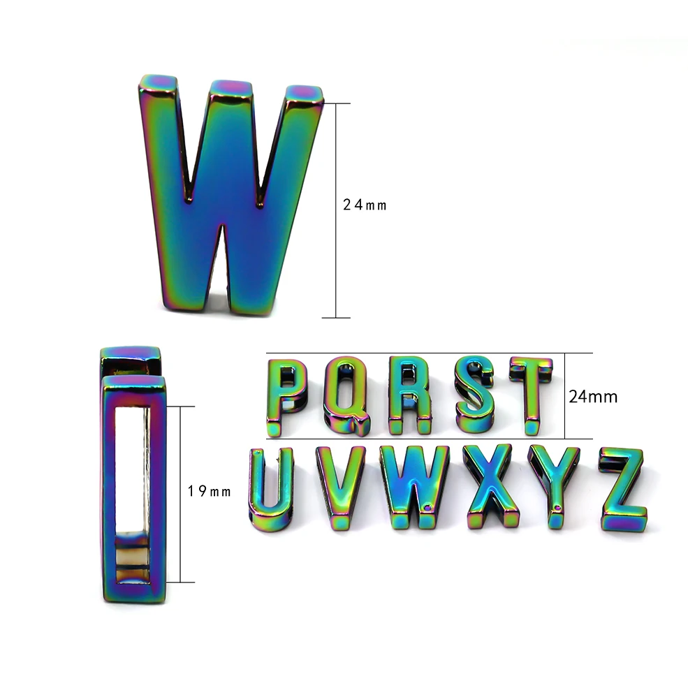 Manufacture 8mm Alloy Small Charm Letter Nickel-Free Bag Accessories Brand Logo Metal Letters For Leather Bags And Clothing