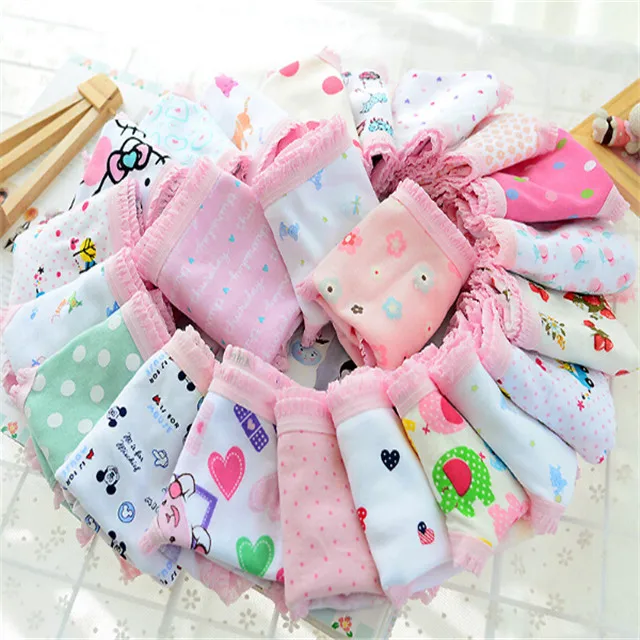 Hot Wholesale 100 % cotton print Kids Underwear /Cartoon Print Girl Briefs kids underwear