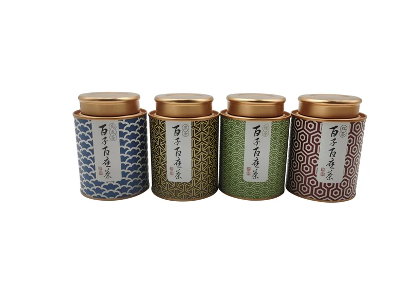Paper card material body black tea  cans custom printing tin cans eco friendly 50 gram 100 gram 200 gram tea cardboard canister
