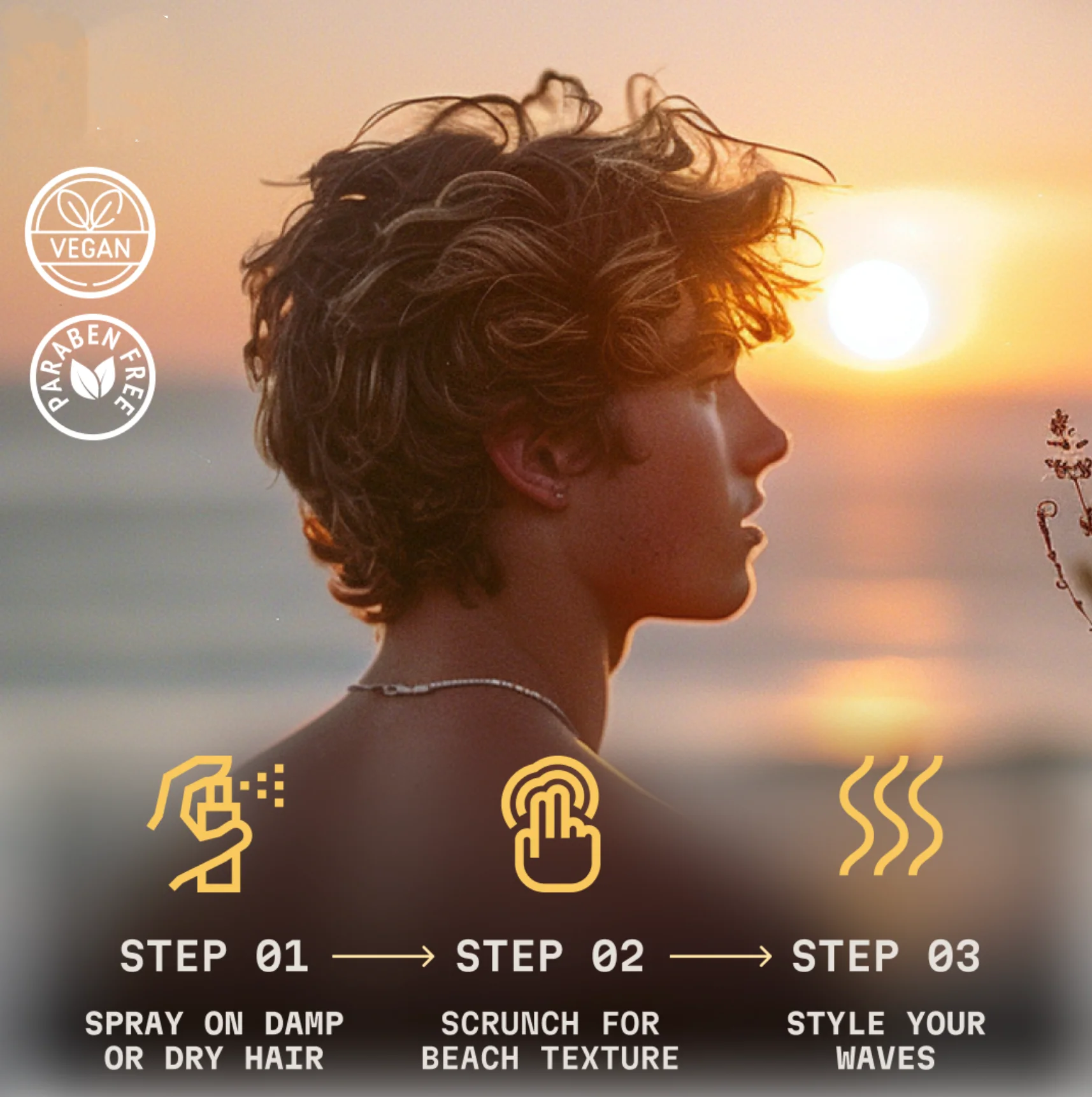 Private Label OEM Natural Sea Salt Volumizing Textured Spray Hair Sea Salt Spray Hair Products for Men Women