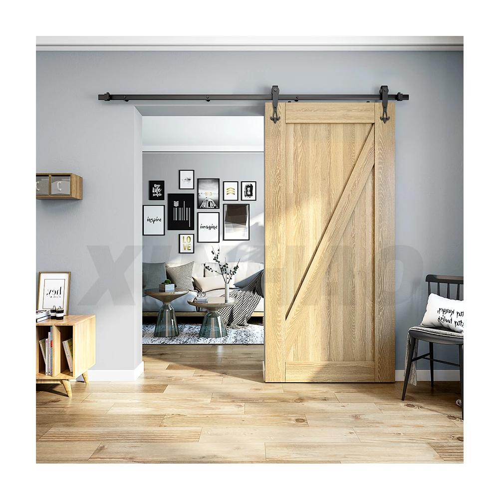 Carbon Steel Wholesale Barn Door Hardware Slide Sliding Barn Doors Hardware Track Rail Iron Accessories for wooden door