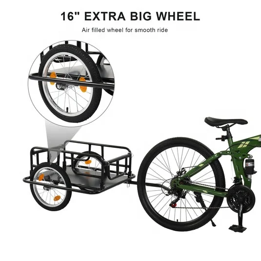 50Kg Load Capacity Folding Metal Utility Trailer Folding Camper Trailer Transportation Collapsible Bicycle Trailers For Adults