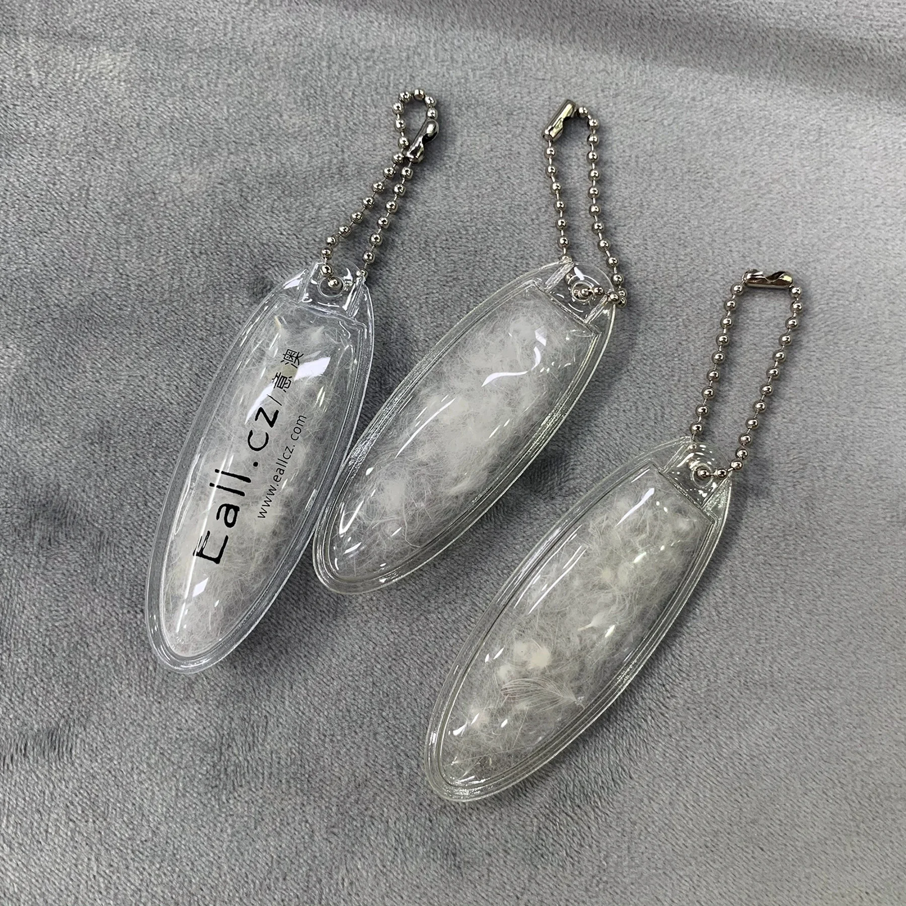 Custom With Metal Ball Chain Down Jacket Clothes Velvet Plastic Seal Inflatable Air Down Feather Elastic Hang Tag