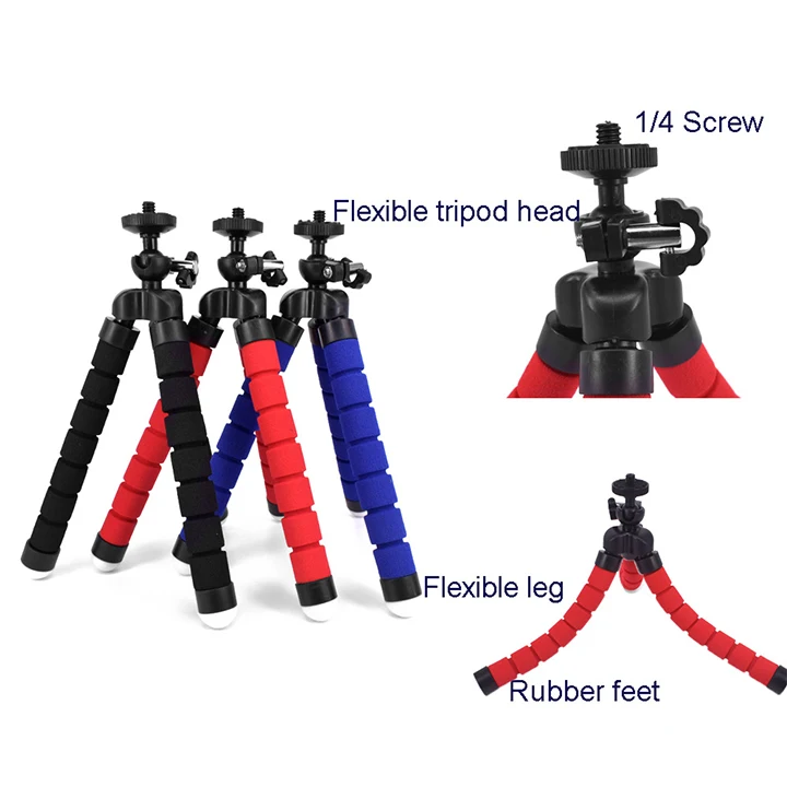 Flexible Selfie Stick3 In 1 360 Degree Stick Handheld Telescopic Fill light Mini
