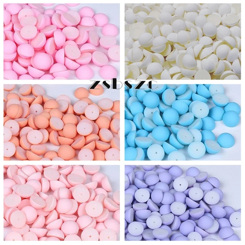 Sustainable 6-12mm flat semi circular plastic beads matte multi-color customizable color clothing accessories beads