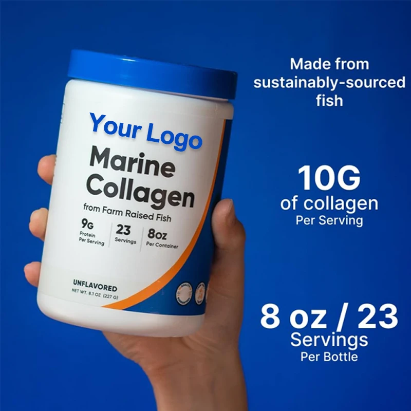OEM ODM private label multi hydrolyzed halal marine fish vital proteins collagen peptides powder supplement with vitamin c