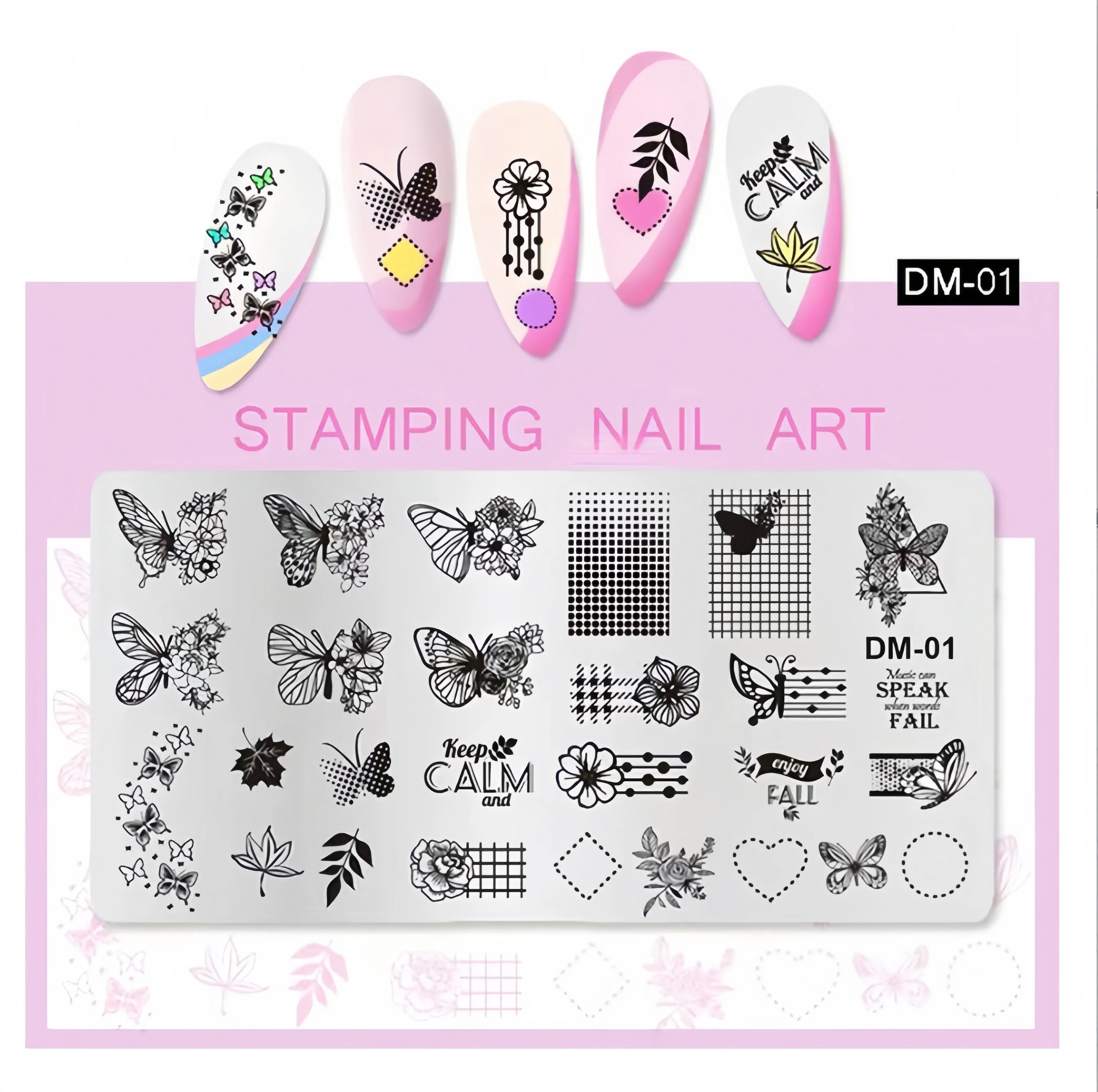 2024 Nail Art Stamping Plate French Line Stripe Graffiti Print Nail Stencils Stainless Steel Nail Image Stamping Plates