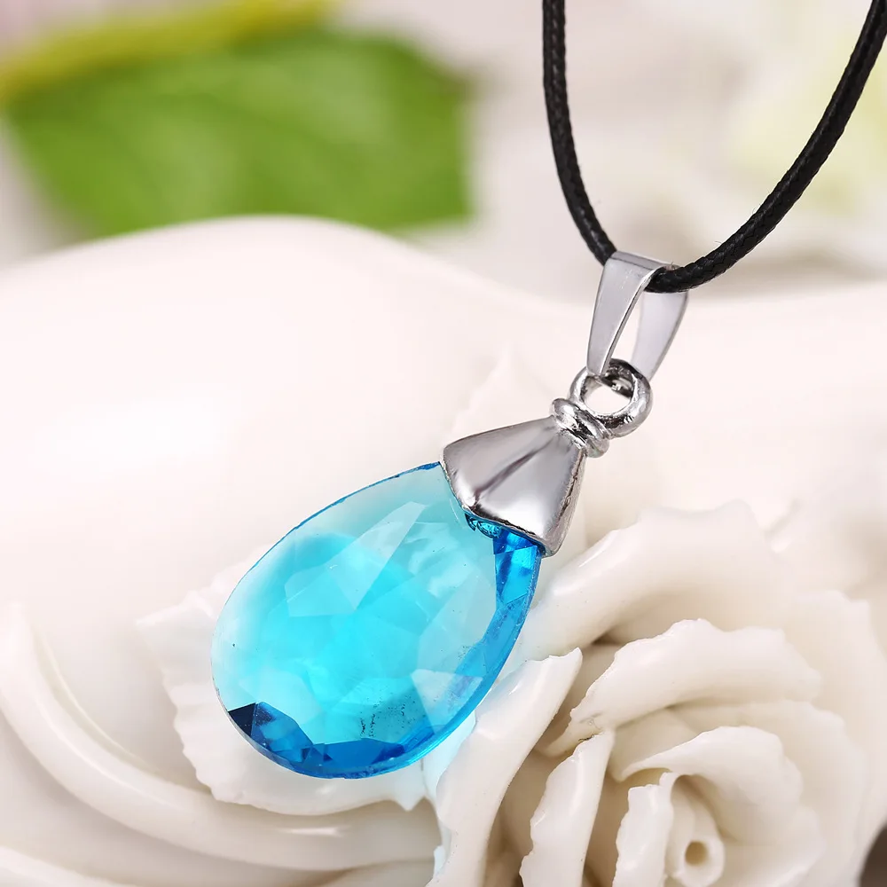 
I YOU WIN Fashion Jewelry Sword Art Online Anime Yui Heart Blue Transparent Necklace Keychain Pendant Jewelry Set 