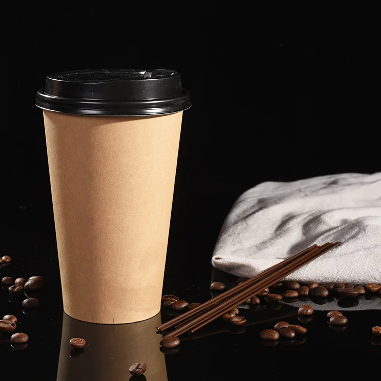 Custom print logo lined coffee paper cups for hot drink disposable biodegradable white paper cup