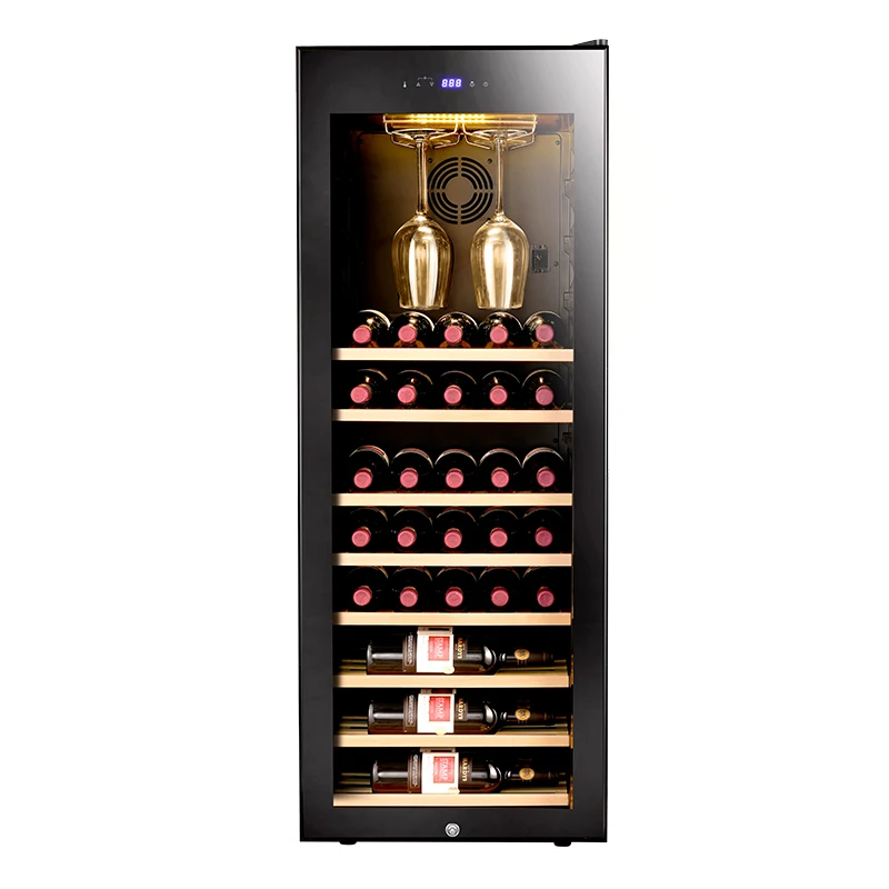 Custom High Quality Constant Humidity Freestanding Small Wine Cooler Compressor System LED light Wine and Beverage Coolers