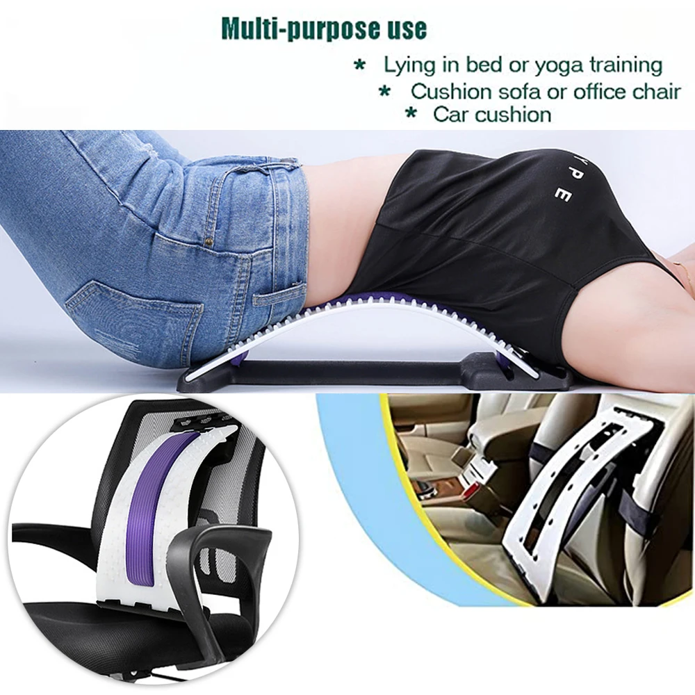 Массажер для спины, устройство для растяжки позвоночника, для облегчения боли в пояснице, оборудование для фитнеса и массажа