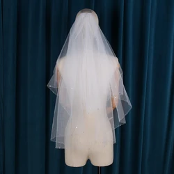 Factory Supply Small QTY Pure White Beaded Brides Wedding Veils