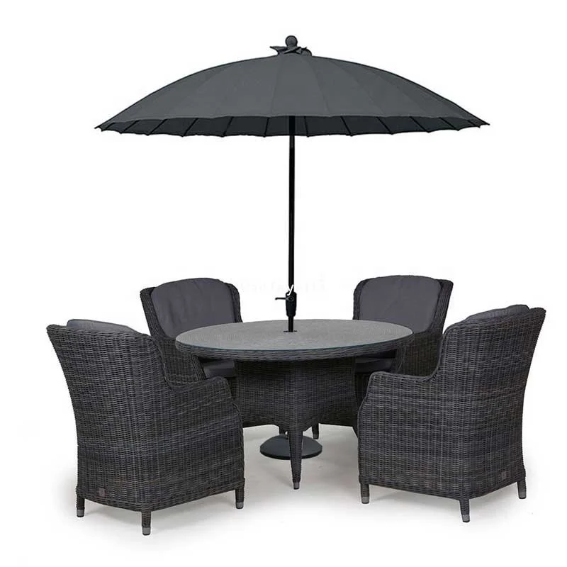  6 Piece Patio Set Small Table with Umbrella Hole Outdoor and Chairs