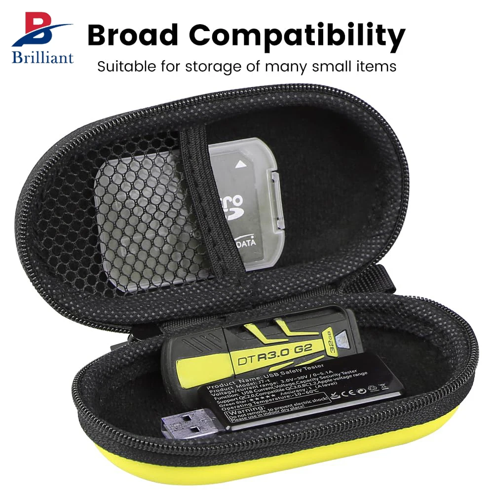 Brilliant Customized Protective EVA Earphone Carrying Bag Small Zipper Pouch for AirPods EarPods Daily USB Cable Storage Case