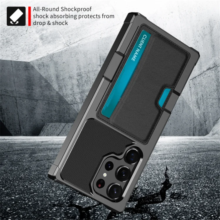 Wholesale Card Inserted Mobile Phone Case for Samsung S23 Ultra Shockproof Leather Phone case with holder for S21 S22