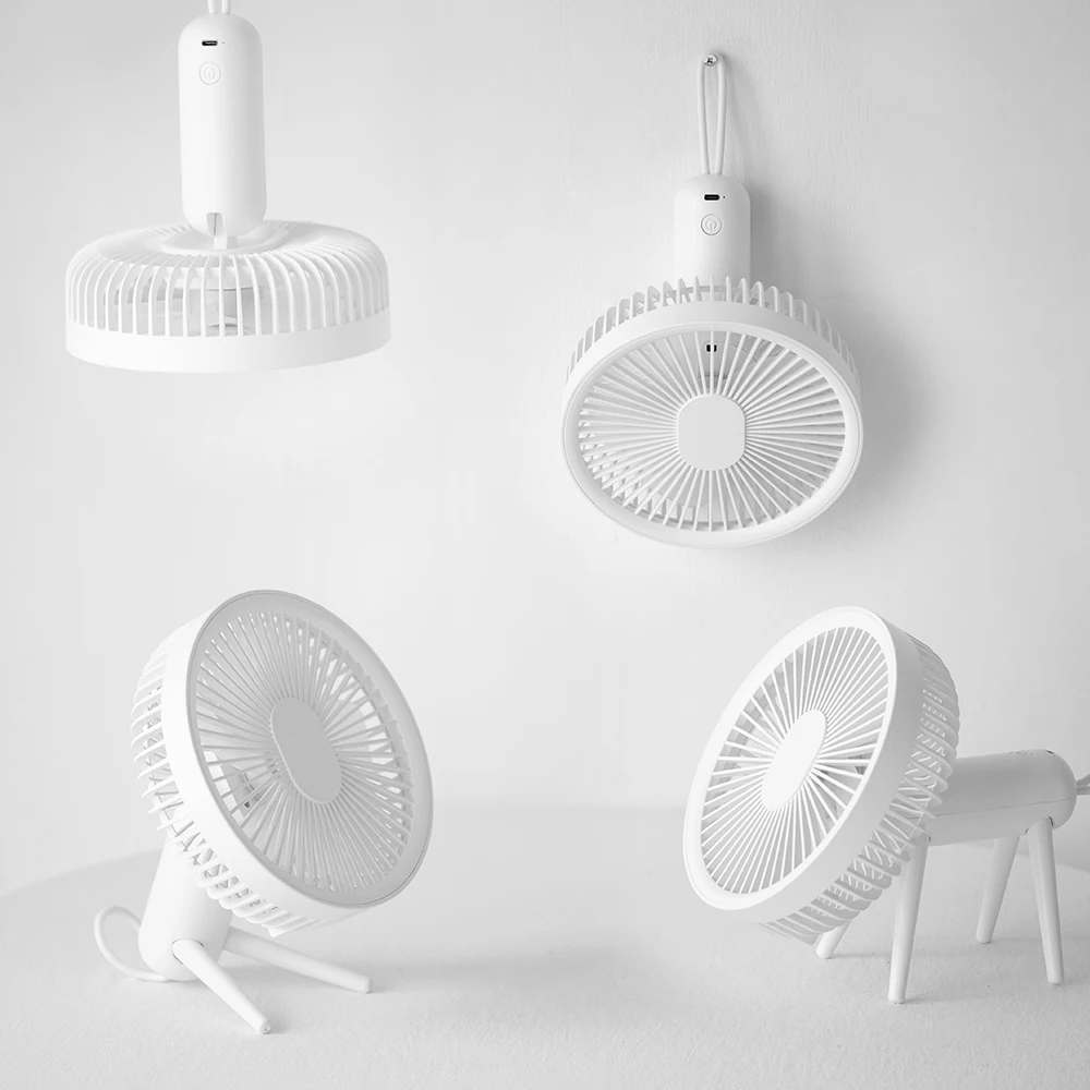 Home Fan Adjustable Desk Personal Small with Mini Cooling Portable Fans USB Desktop Desk Table Fan with Battery and LED Light