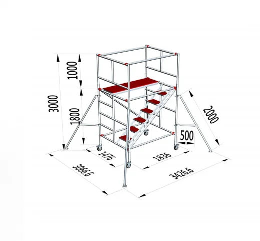 High quality Aluminium Alloy 6063 Material Durable wheel scaffold Excellent Mobile Tower Aluminum Scaffold