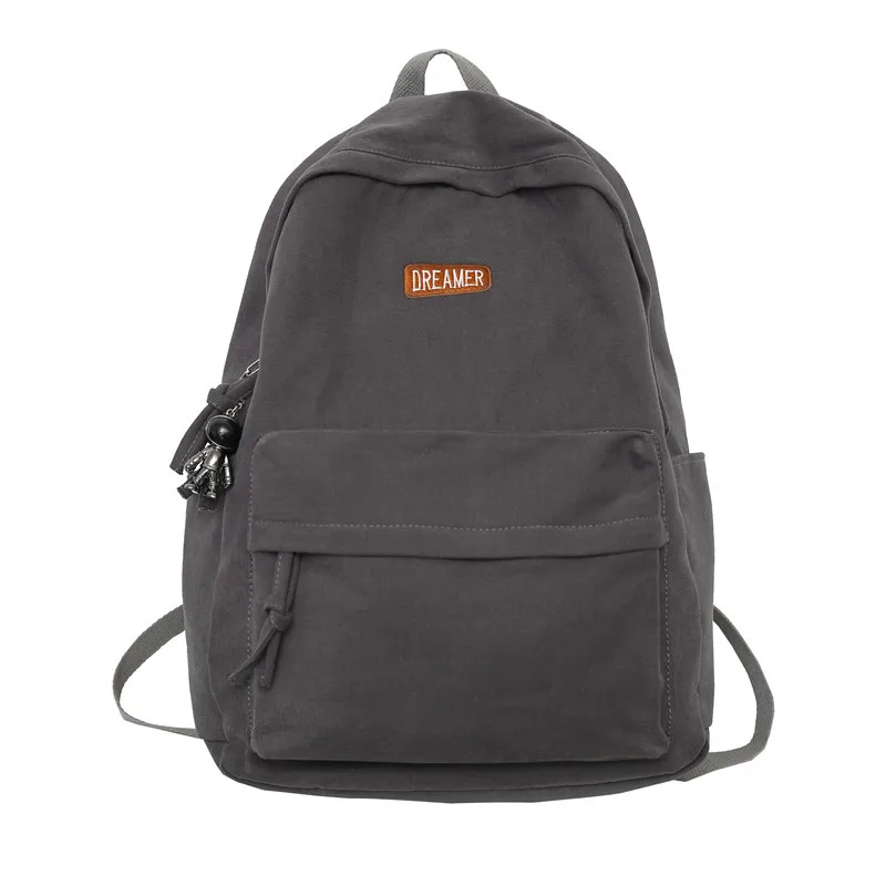 Simple solid color backpack for men and women Harajuku version of lovers campus outdoor