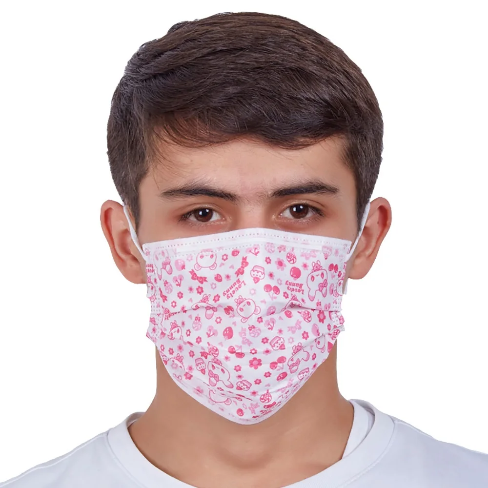 Quality Protective Breathing Face Shield 3 Ply Facemask Color Custom Print Non Woven Face Mask Colored Disposable Facemask