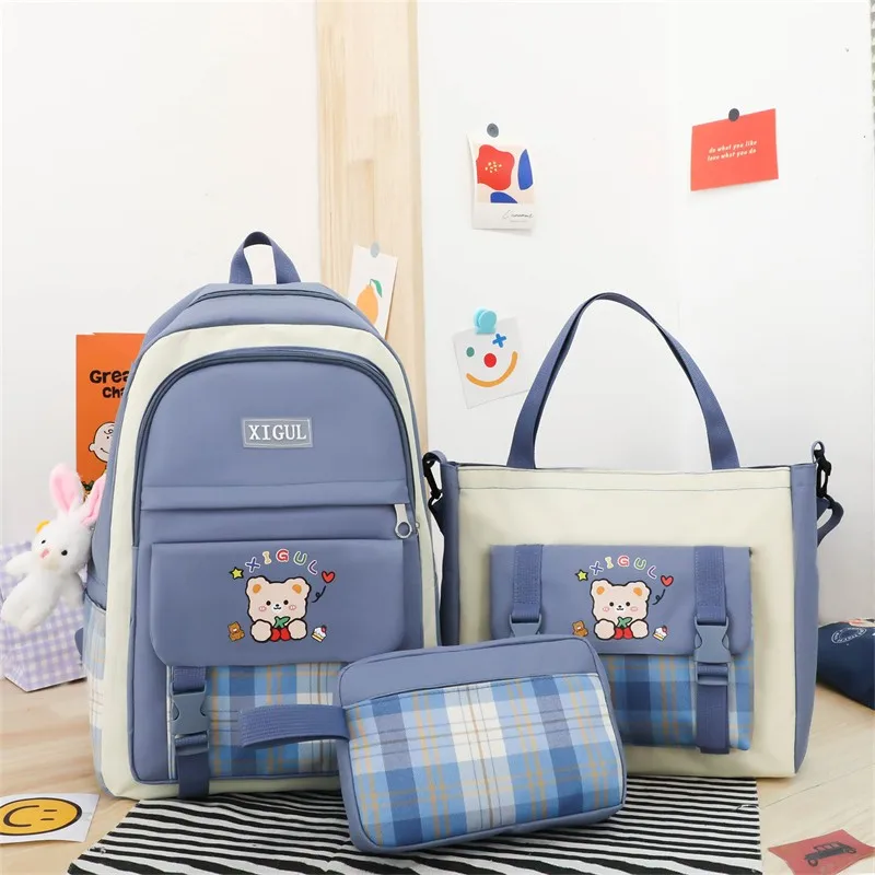 3Pcs School Bag Set Primary School Students Lightweight Primary Fresh Cute Girls Waterproof Backpack Manufacturing