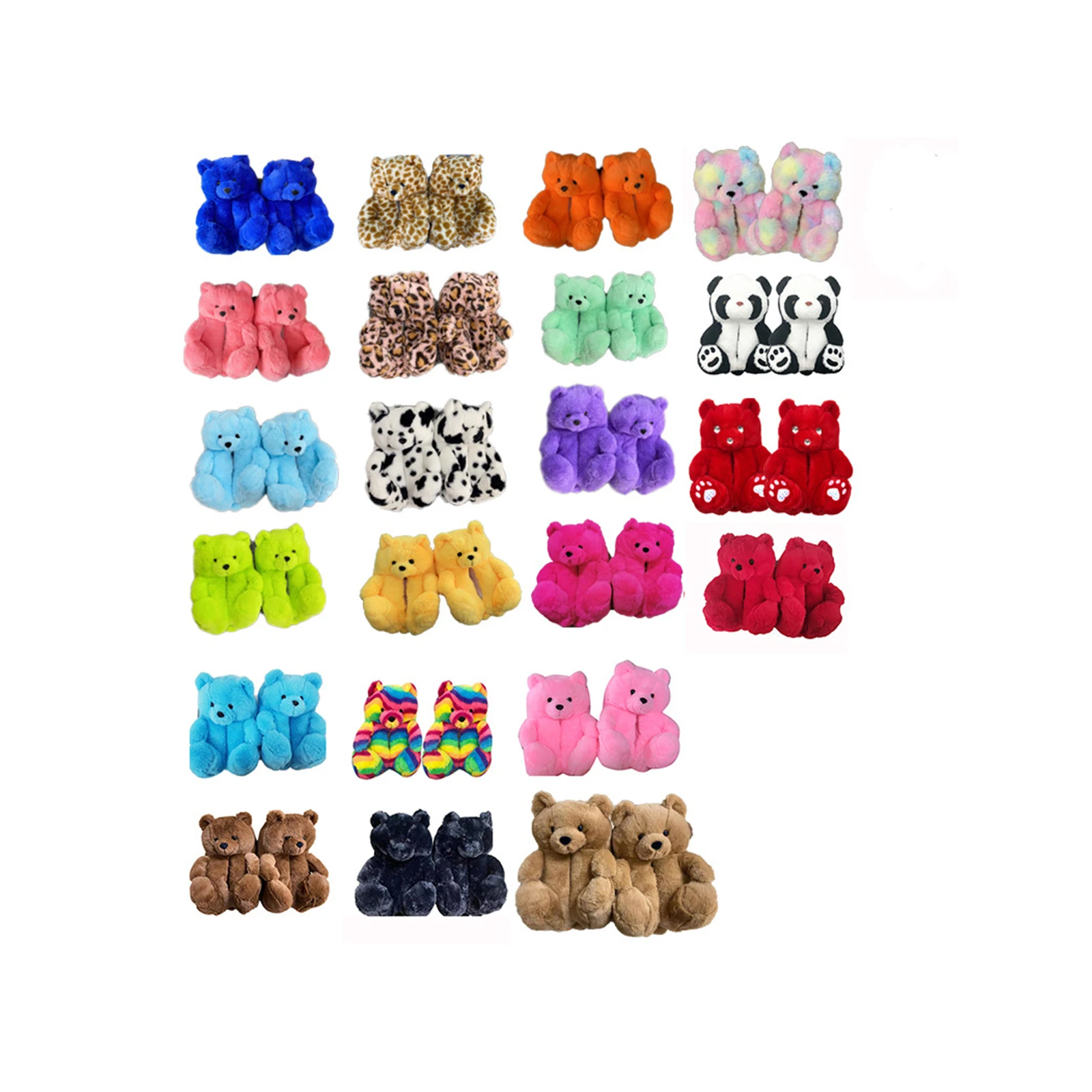 
NEW COLOR furry women Teddy Bear Slippers Women Fuzzy Teddy Bear House Slippers teddy bear slippers 