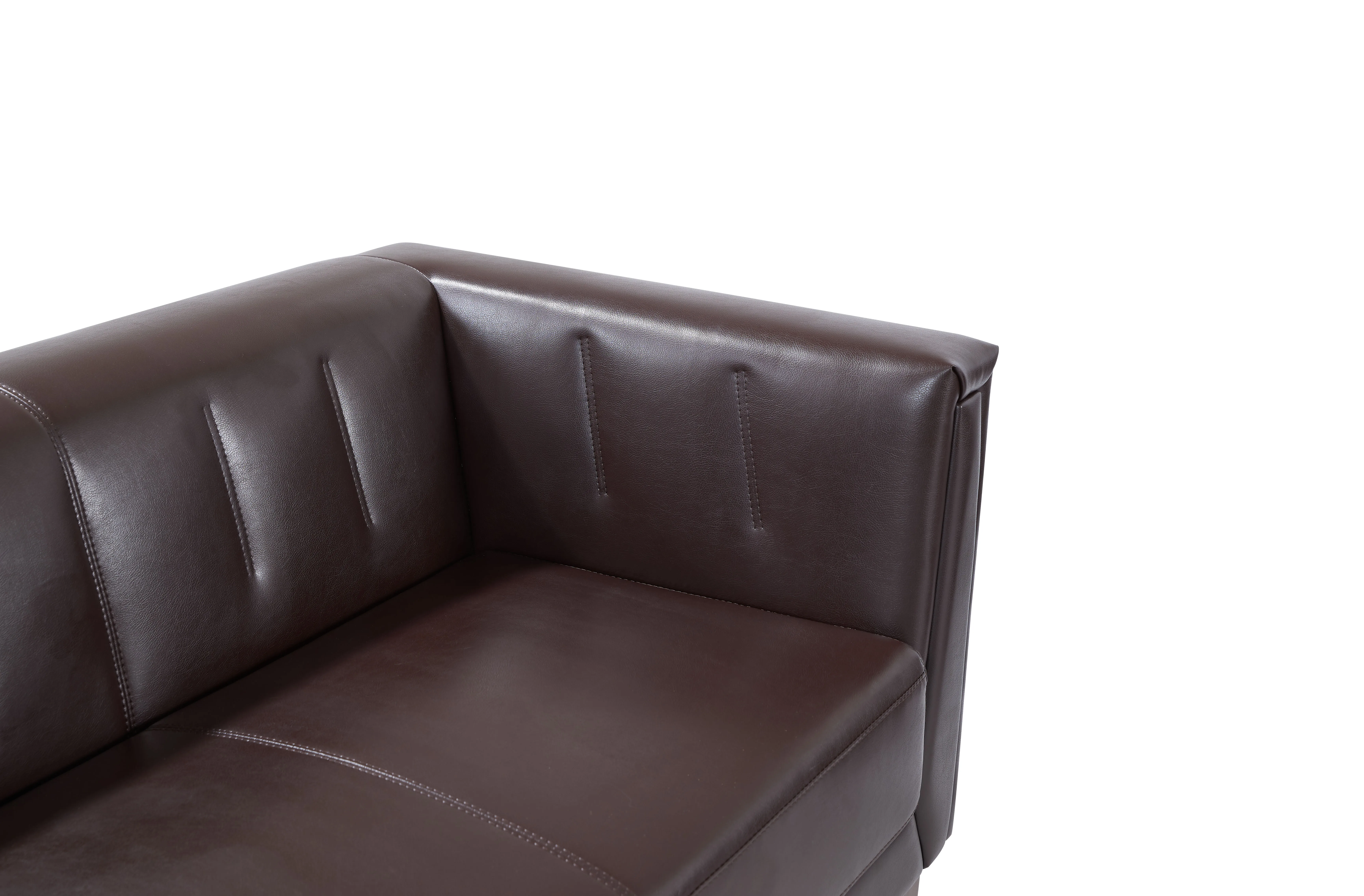 Sitting area Hotel Office reception sofa commercial office visitor leather sofa with Metal legs