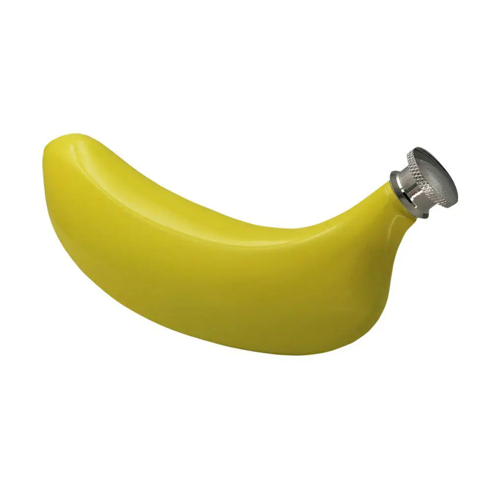 5oz Banana Flask Wine Bottle Fruit Banana Shaped 304 Stainless Steel Whiskey Liquor Alcohol Pocket Bottle with Free Funnel